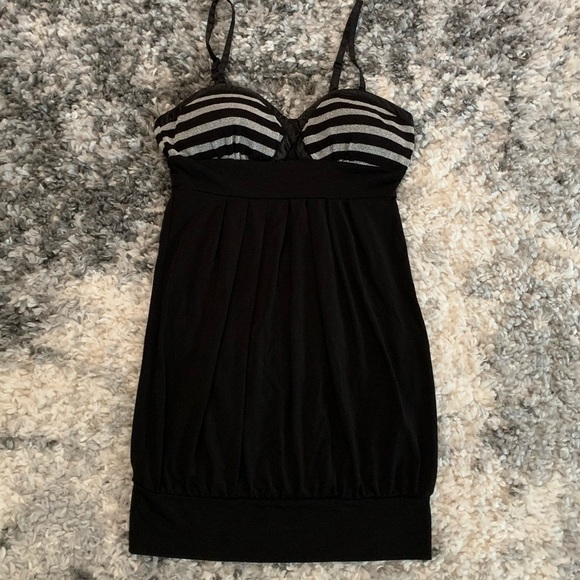 Guess Jeans Black and Silver Spaghetti strap dress Size Small - Picture 15 of 17